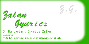 zalan gyurics business card